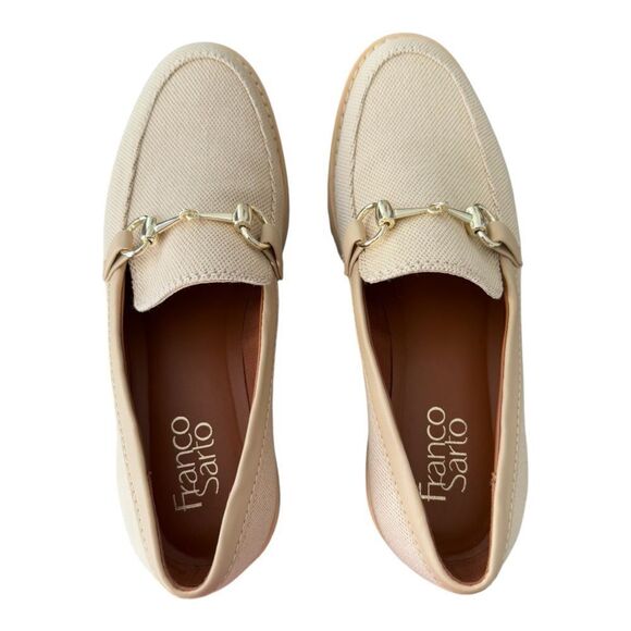 Franco Sarto Cason Natural Tan Canvas Loafers Women’s Size 6.5 Medium - Picture 9 of 12